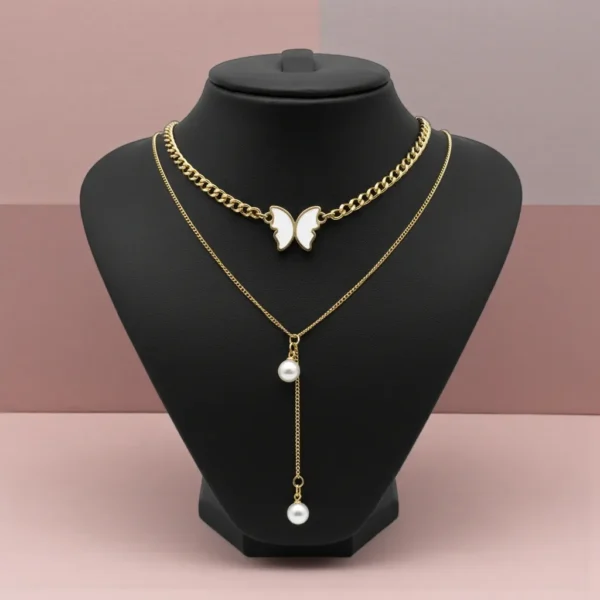 The Mumtaz Butterfly Layered Necklace